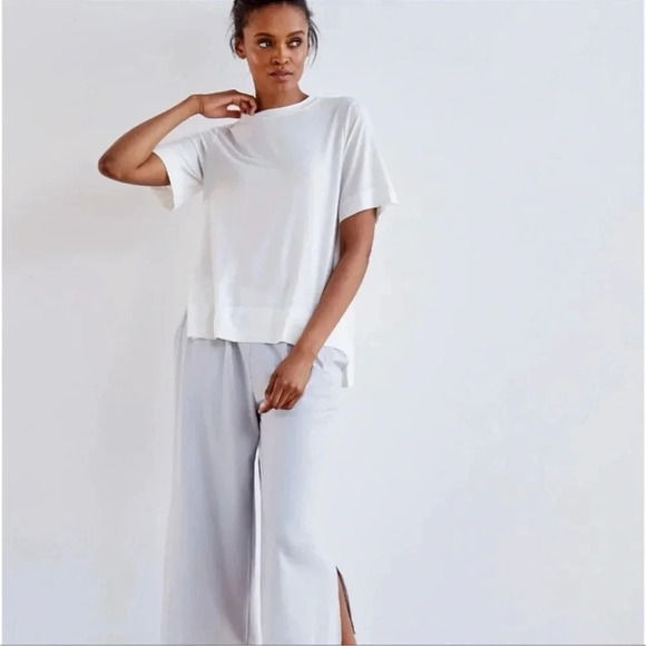 ADAY Cooler Days Culottes Cloud XS Cool Gray Wide Leg Cropped Slit Resort - Picture 2 of 16
